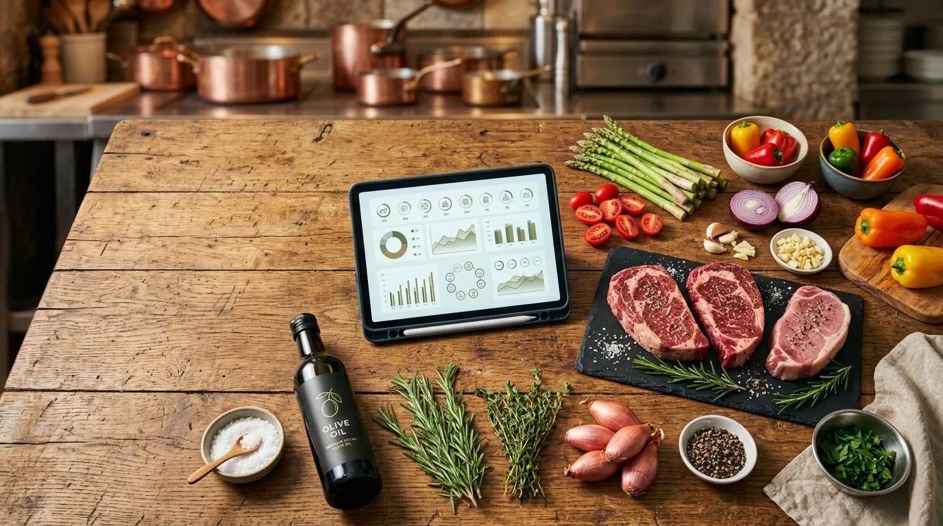 Mise en place culinaria y análisis de costos gastronómicos en cocina profesional