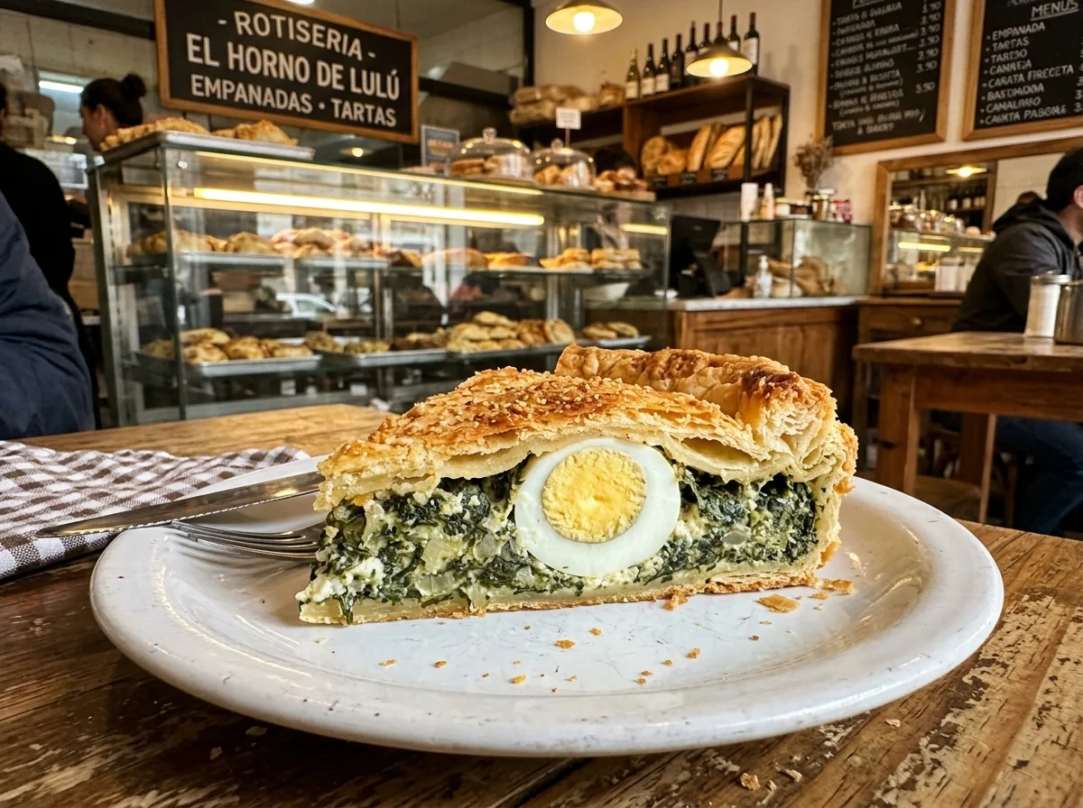 Tarta pascualina de acelga, ricota y huevo entero para take away